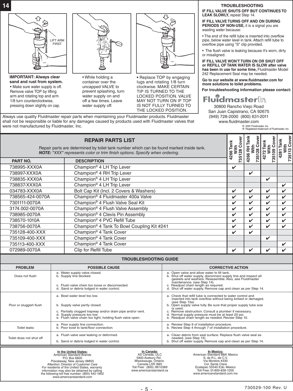 Page 5 of 5 - American-Standard American-Standard-Champion-4-2018-Users-Manual- 730529-champion-en  American-standard-champion-4-2018-users-manual