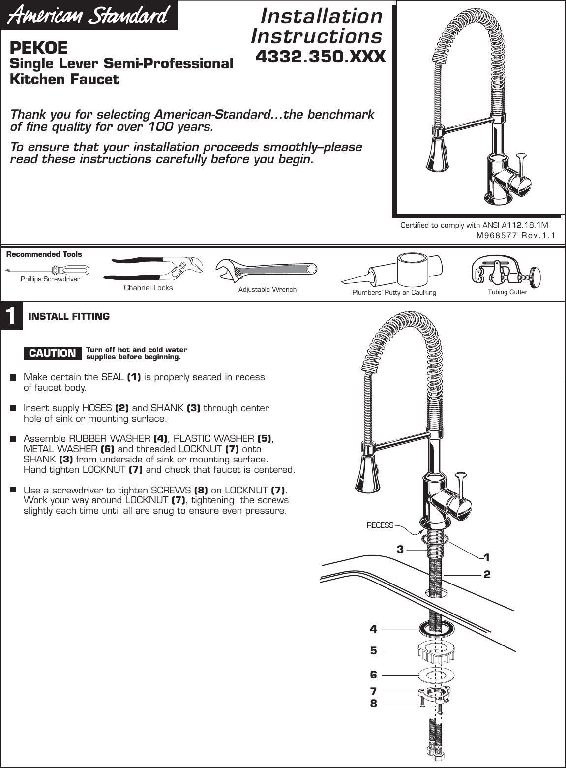 American Standard Single Handle Kitchen Faucet Removal | Wow Blog