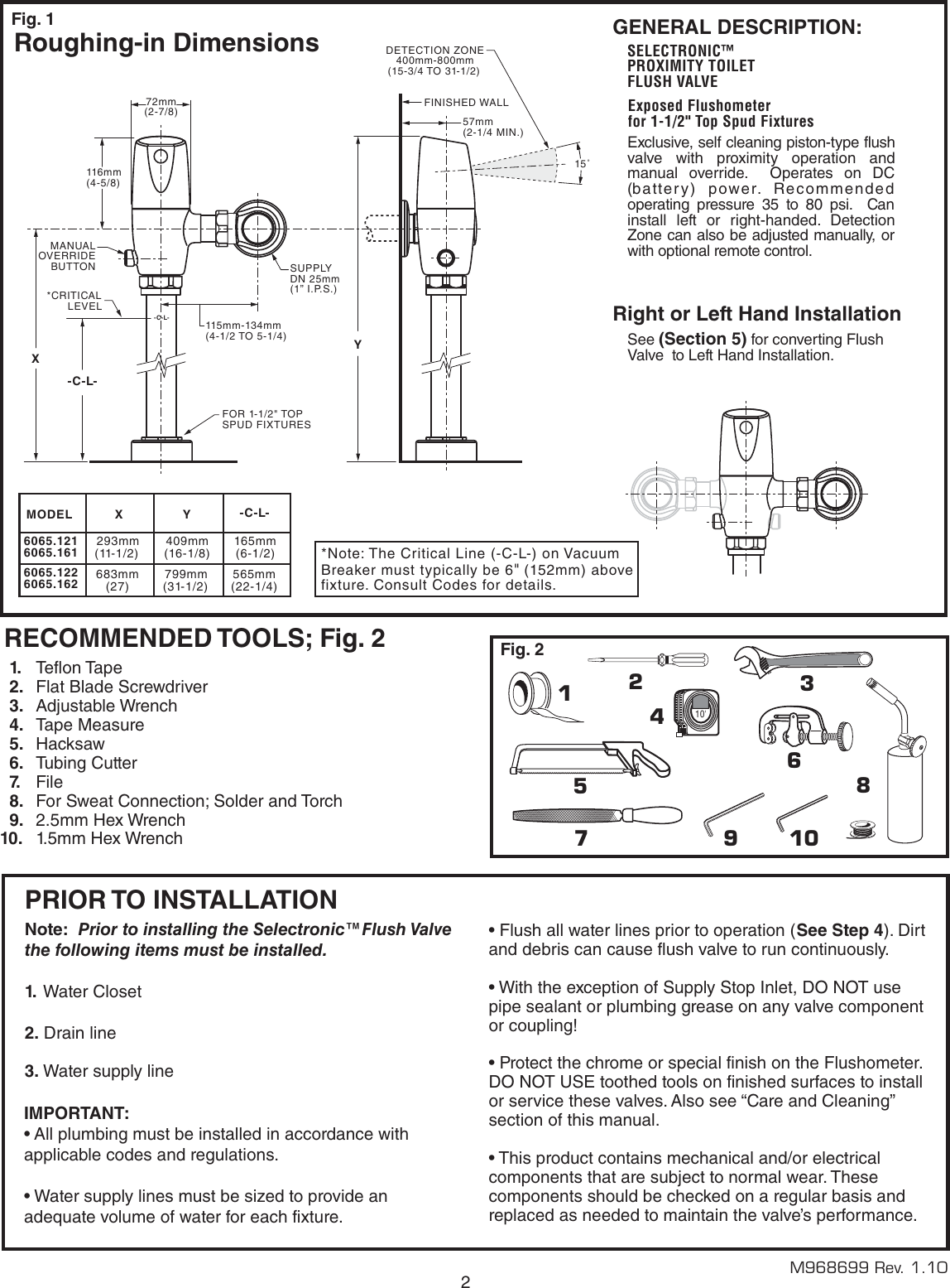 Page 3 of 9 - American-Standard American-Standard-Selectronic-6065-121-Users-Manual-  American-standard-selectronic-6065-121-users-manual