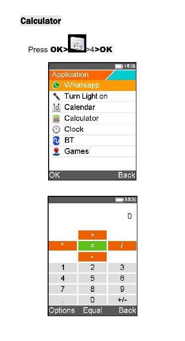 CalculatorPress OK> >4>OK