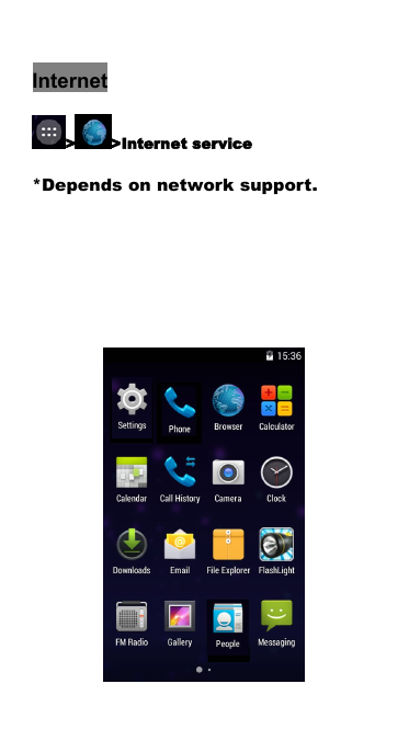 Internet> >Internet service*Depends on network support.