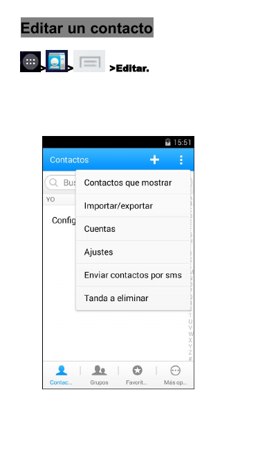 Editar un contacto> > >Editar.