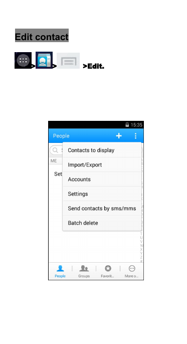 Edit contact> > >Edit.