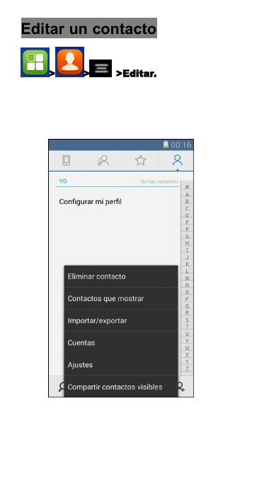 Editar un contacto> > >Editar.