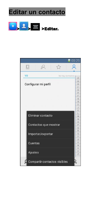 Editar un contacto> > >Editar.