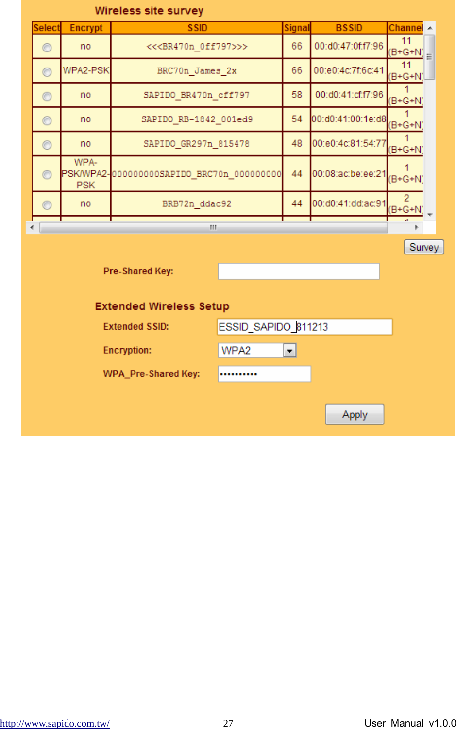 http://www.sapido.com.tw/                User Manual v1.0.0 27 