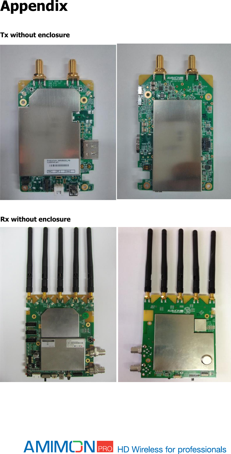  Appendix  Tx without enclosure   Rx without enclosure      