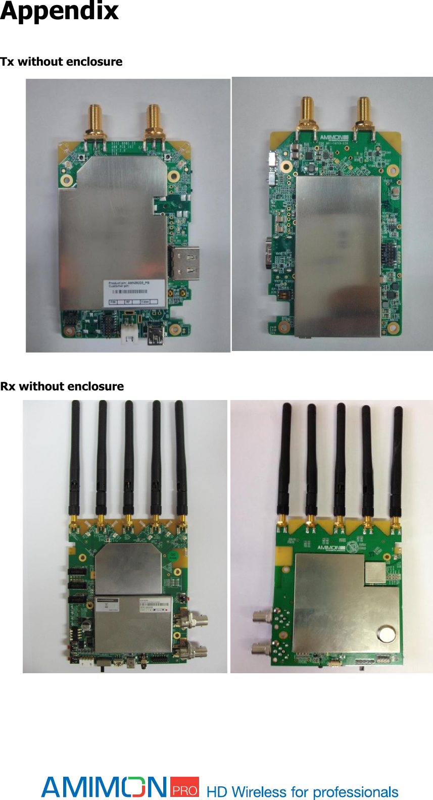  Appendix  Tx without enclosure   Rx without enclosure      