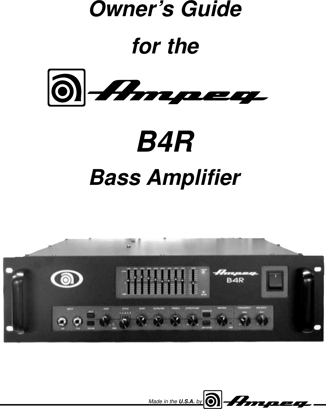 Ampeg B4R Users Manual