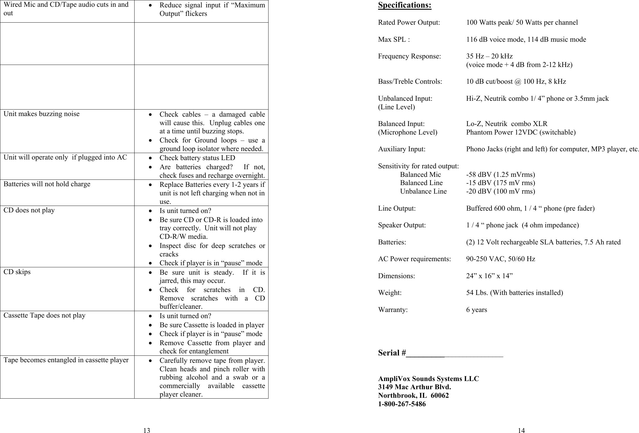 Page 7 of 8 - Amplivox Amplivox-S905-Users-Manual- Owner's Manual  Amplivox-s905-users-manual