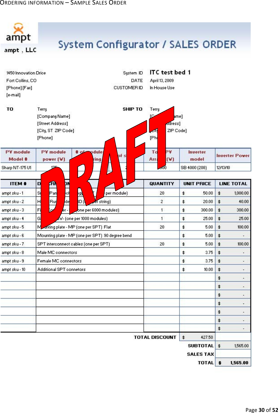 Page30of52ORDERINGINFORMATION–SAMPLESALESORDER