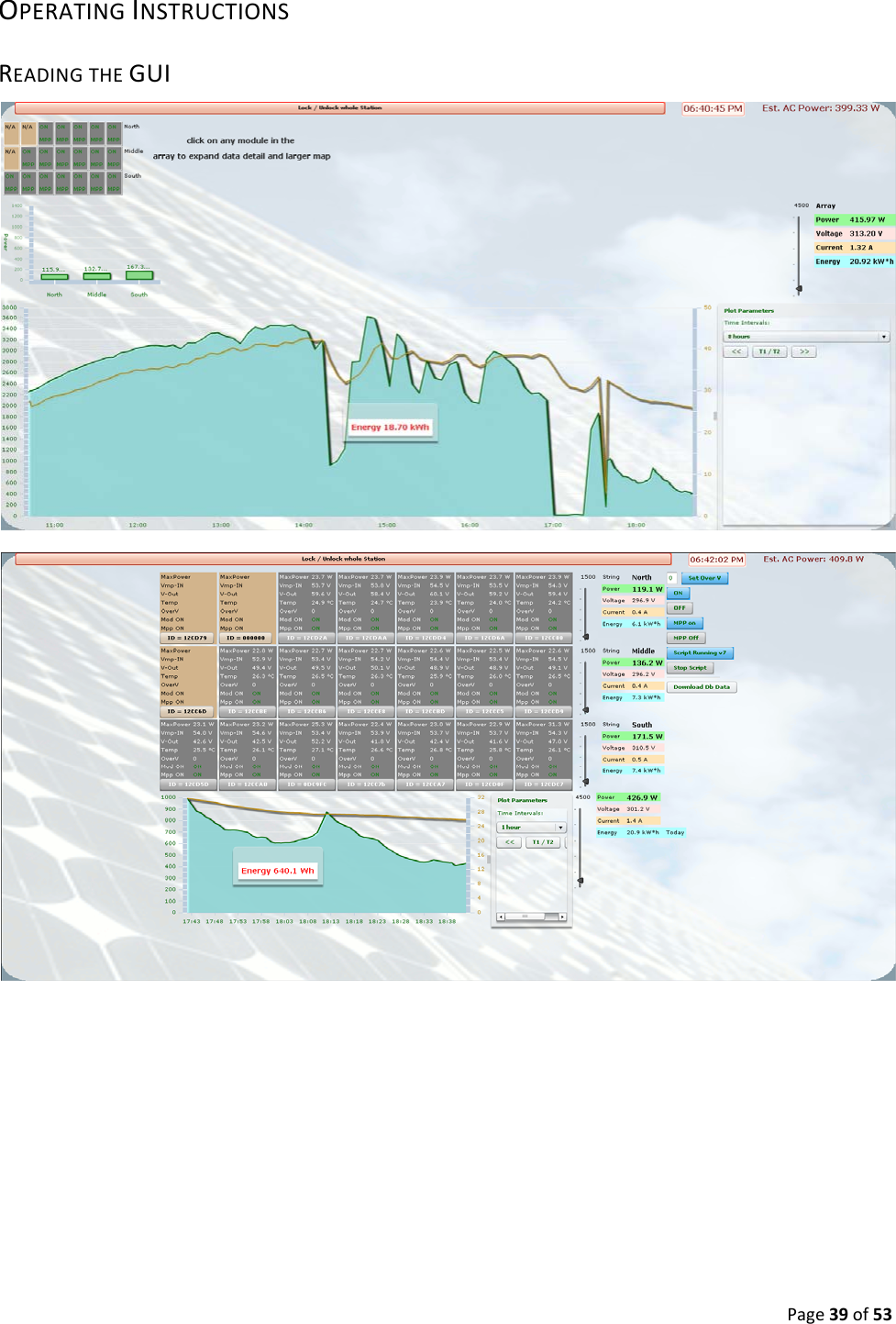 Page39of53OPERATINGINSTRUCTIONSREADINGTHEGUI
