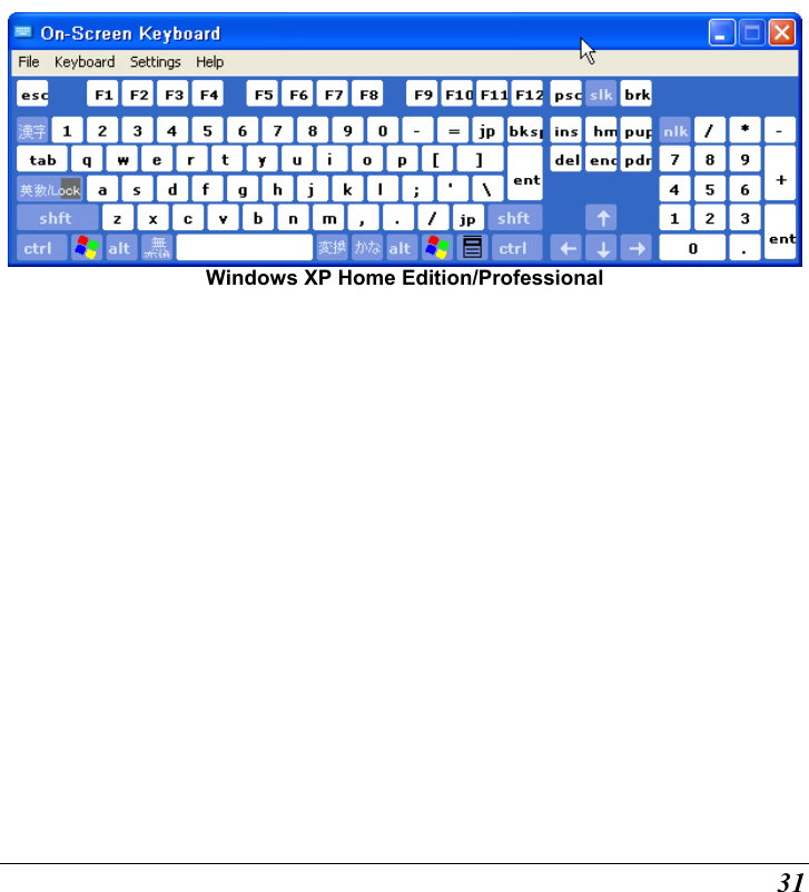  31  Windows XP Home Edition/Professional  