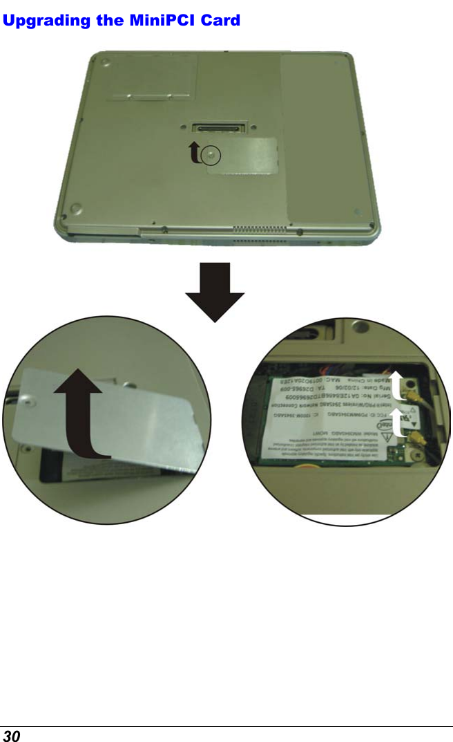  30 Upgrading the MiniPCI Card   