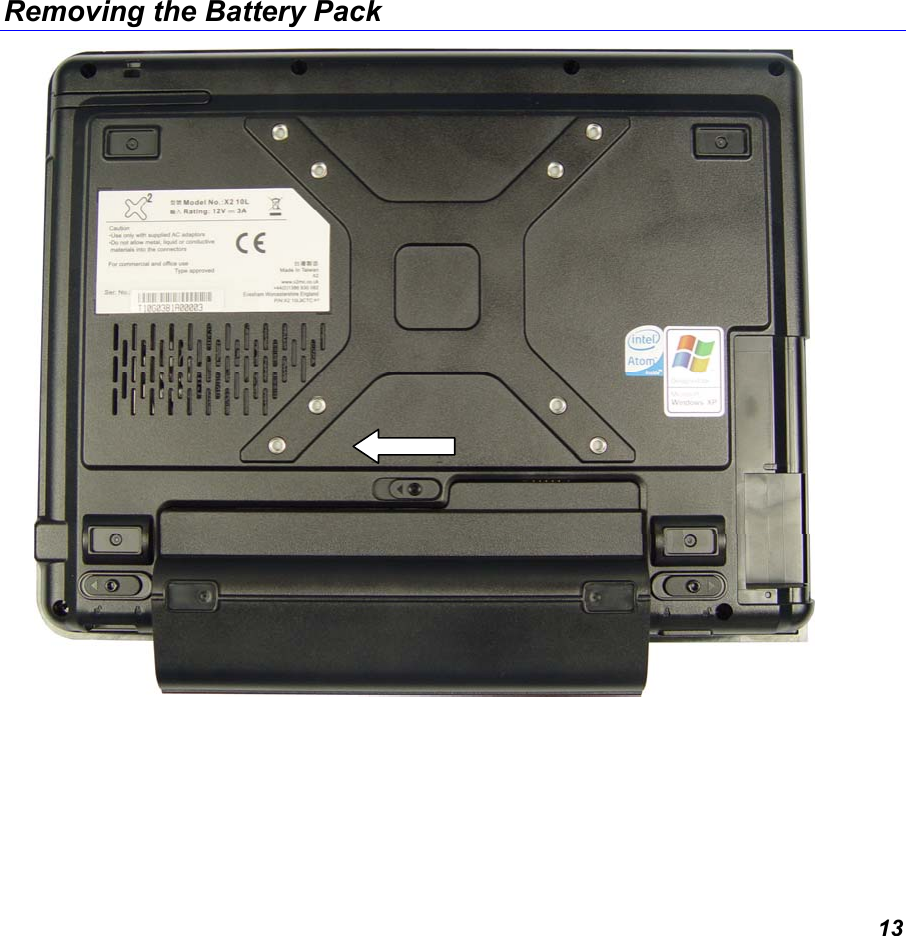  13 Removing the Battery Pack  