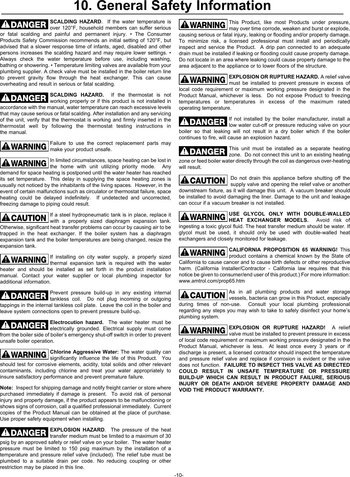 Page 10 of 12 - Amtrol Amtrol-Hydromax-Hm-41L-Users-Manual-  Amtrol-hydromax-hm-41l-users-manual