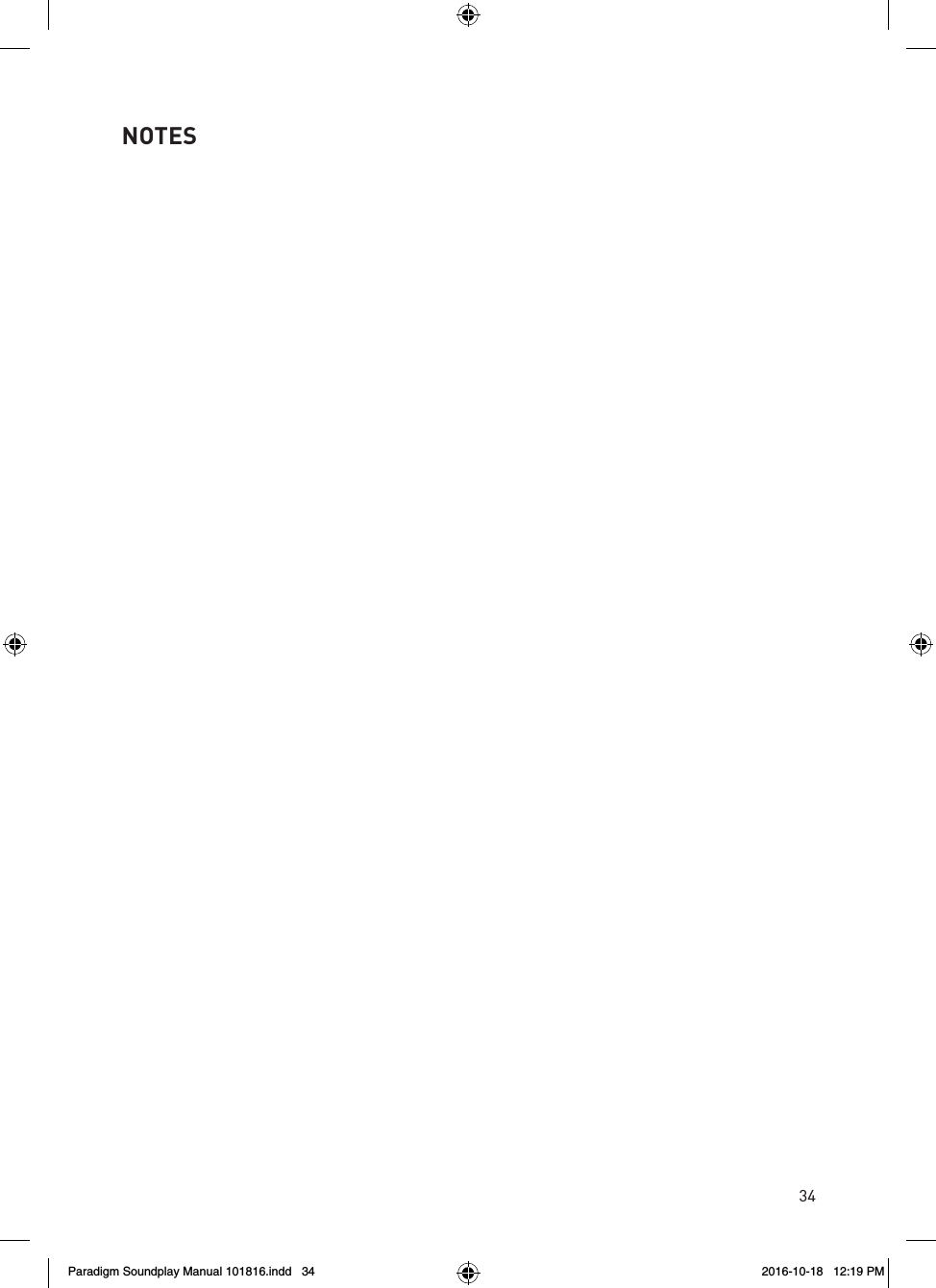 34NOTESParadigm Soundplay Manual 101816.indd   34 2016-10-18   12:19 PM