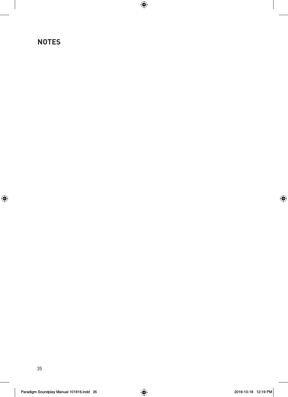35NOTESParadigm Soundplay Manual 101816.indd   35 2016-10-18   12:19 PM