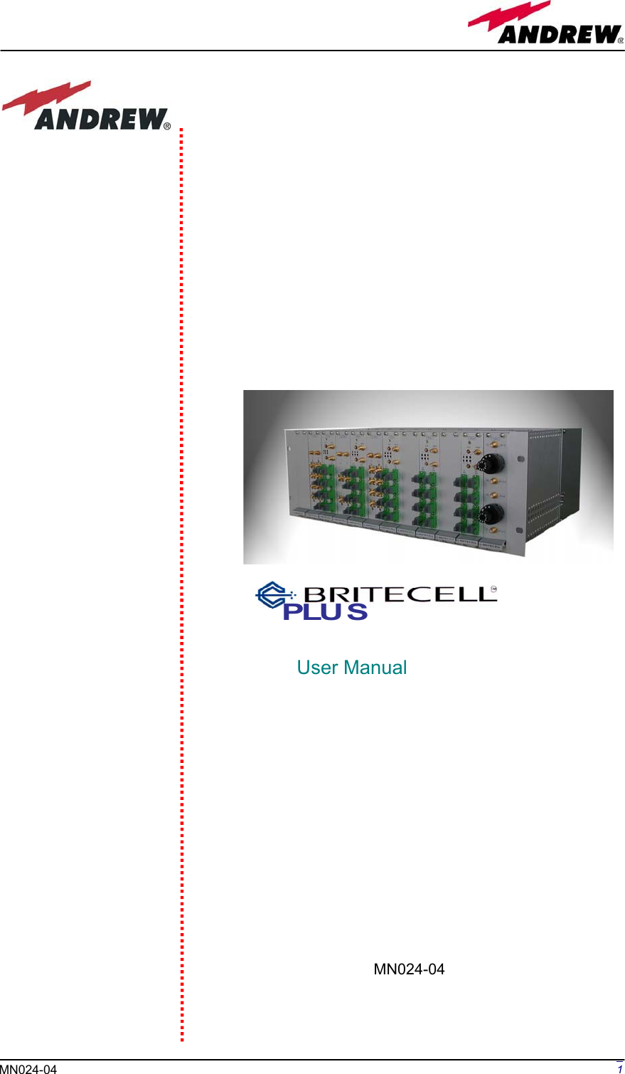 Page 1 of Andrew Wireless Innovations Group BCP-TFAM23 Model TFAM23 Downlink Booster User Manual MN024 04 rev3