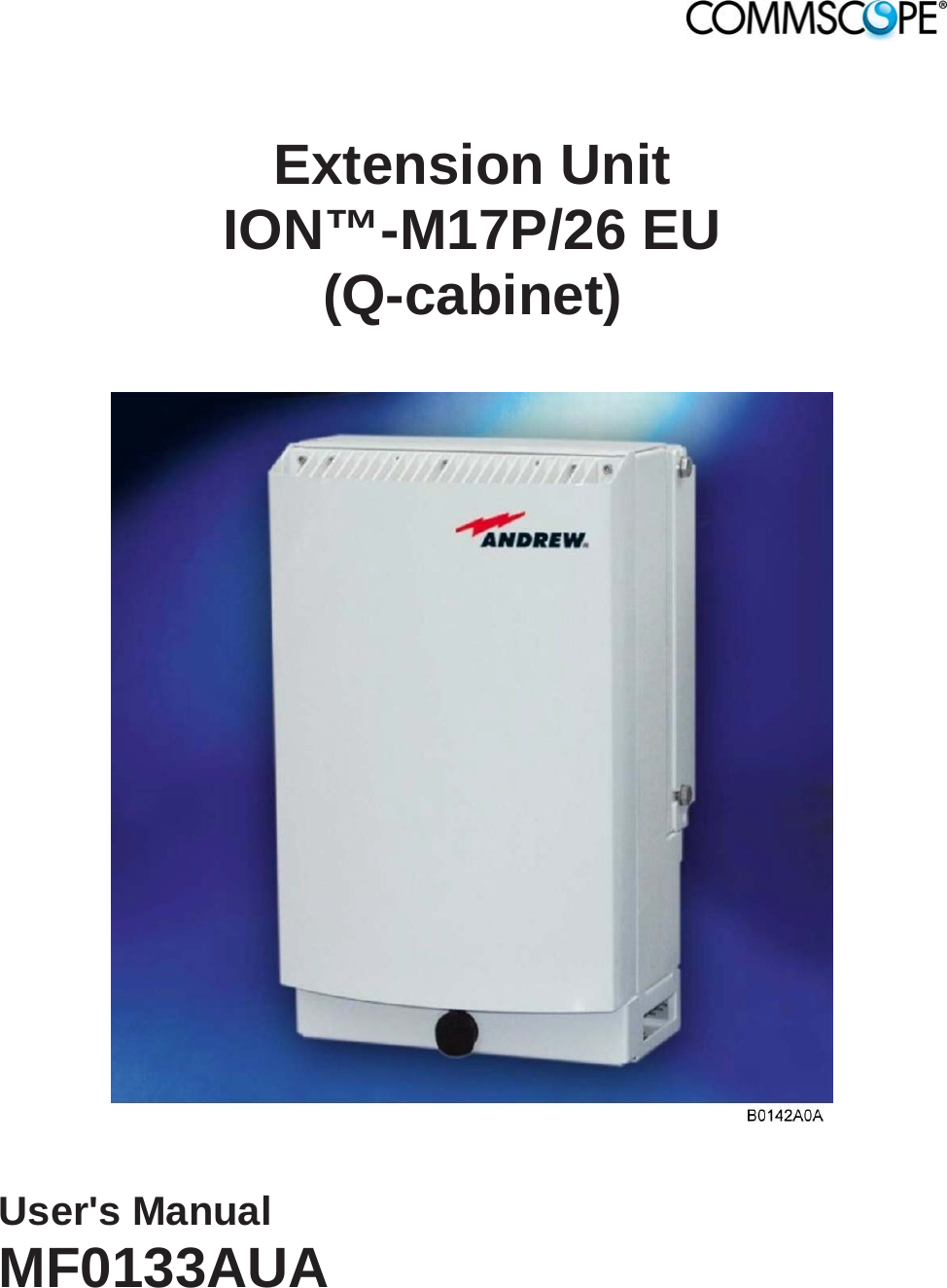   Extension Unit ION™-M17P/26 EU (Q-cabinet)    User&apos;s Manual MF0133AUA   
