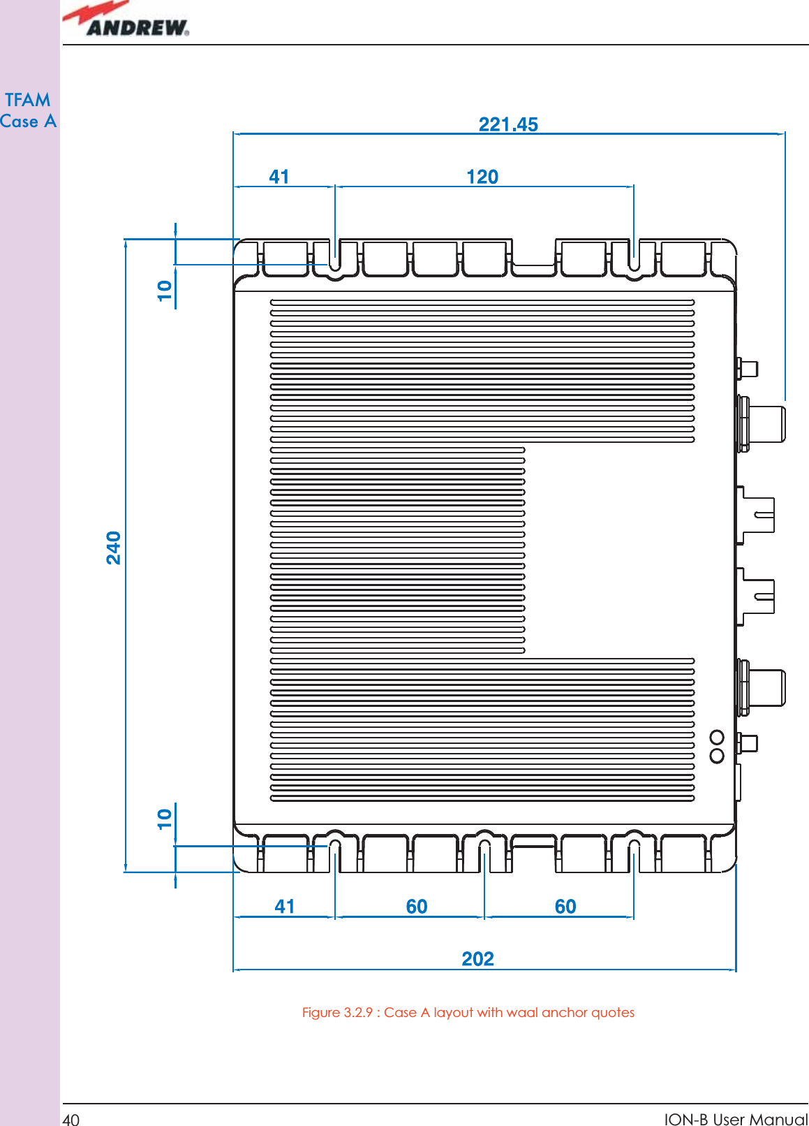 40 ION-B User ManualTFAMCase AFigure 3.2.9 : Case A layout with waal anchor quotes 