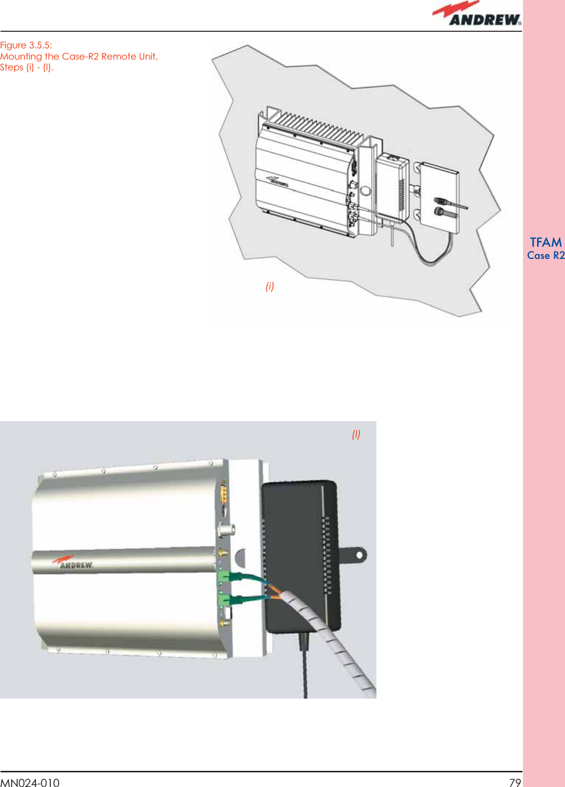 79MN024-010TFAMCase R2(i)(l)Figure 3.5.5:Mounting the Case-R2 Remote Unit, Steps (i) - (l).