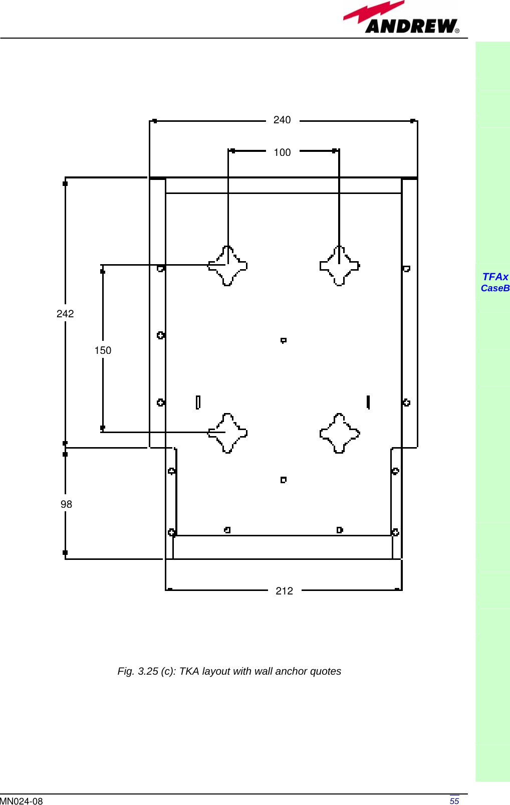   55MN024-08                                                                   TFAx CaseB             Fig. 3.25 (c): TKA layout with wall anchor quotes 24010024215098212