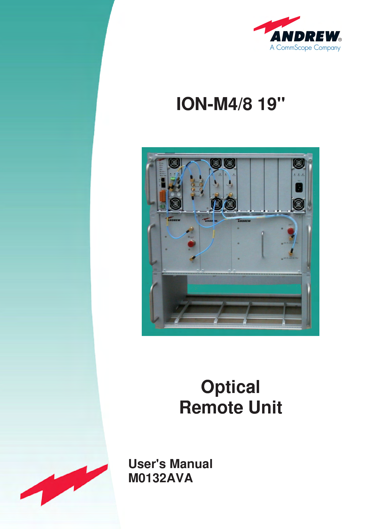   ION-M4/8 19&quot;   Optical Remote Unit User&apos;s Manual M0132AVA 
