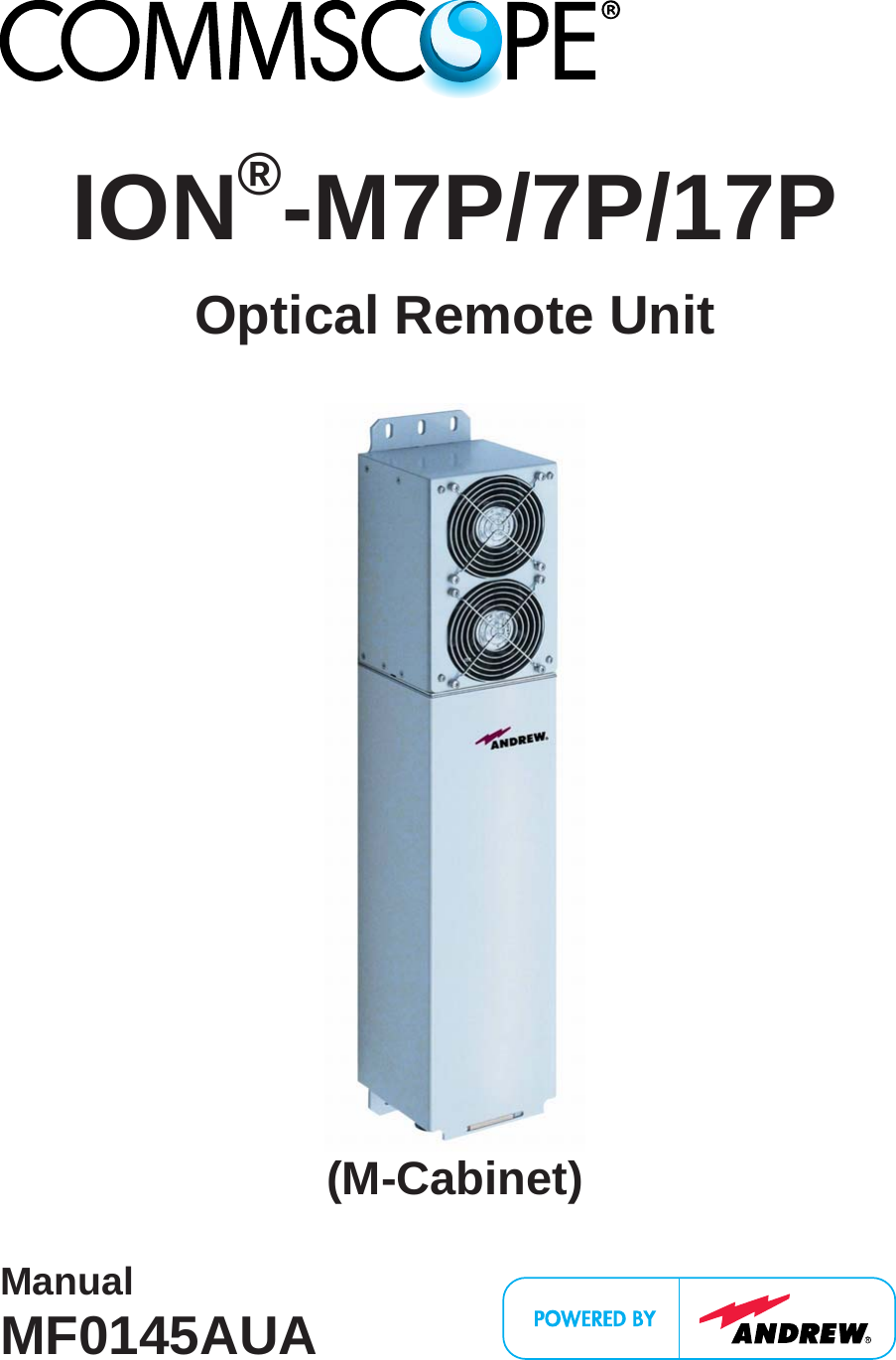   ION®-M7P/7P/17P Optical Remote Unit   (M-Cabinet)   Manual  MF0145AUA  