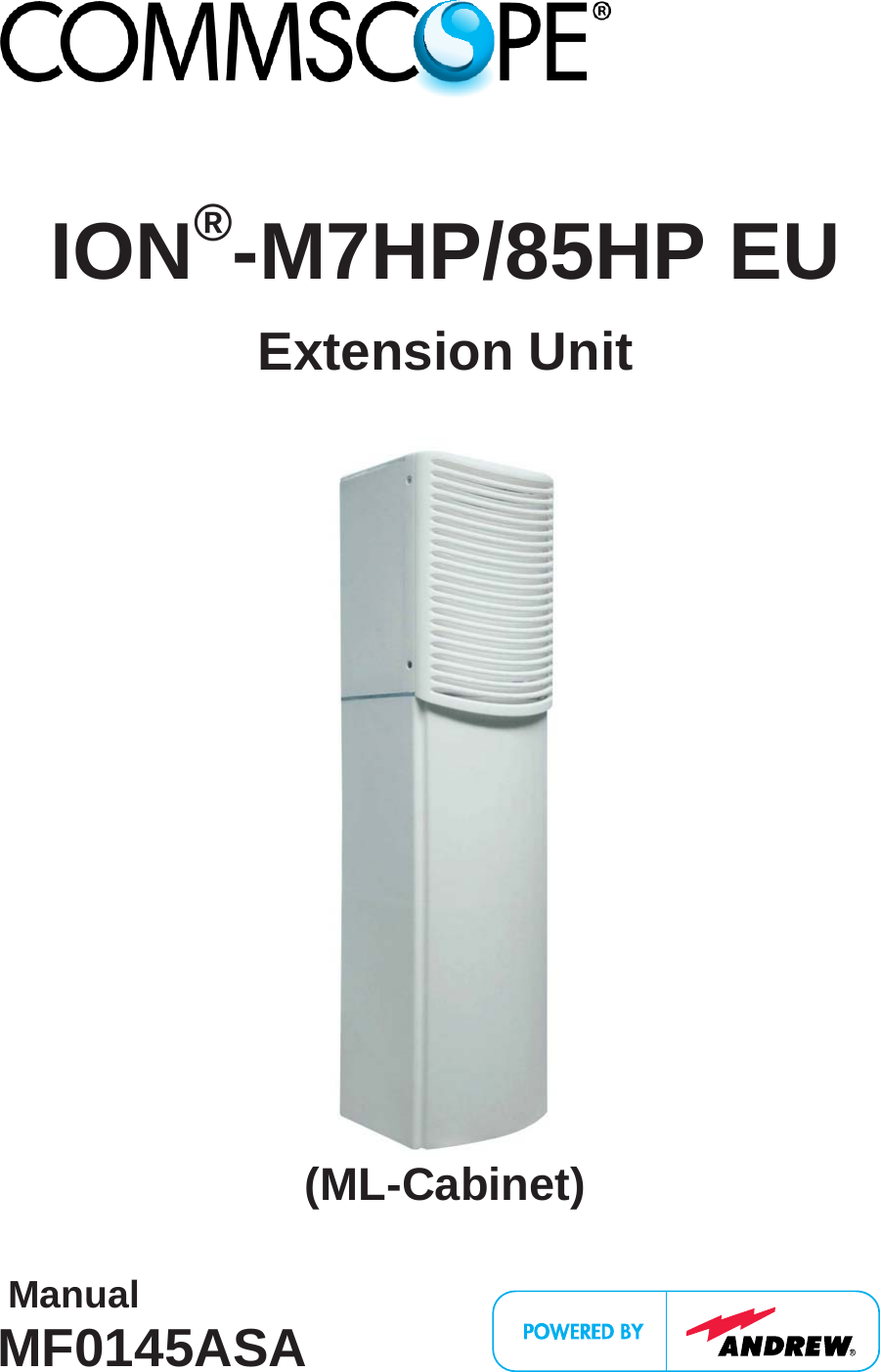    ION®-M7HP/85HP EU Extension Unit   (ML-Cabinet)    Manual MF0145ASA  