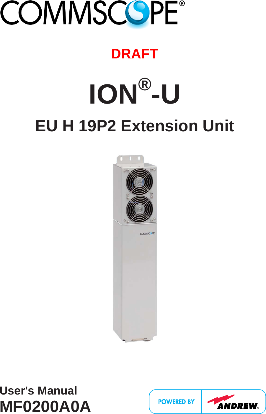   DRAFT  ION®-U EU H 19P2 Extension Unit      User&apos;s Manual MF0200A0A  