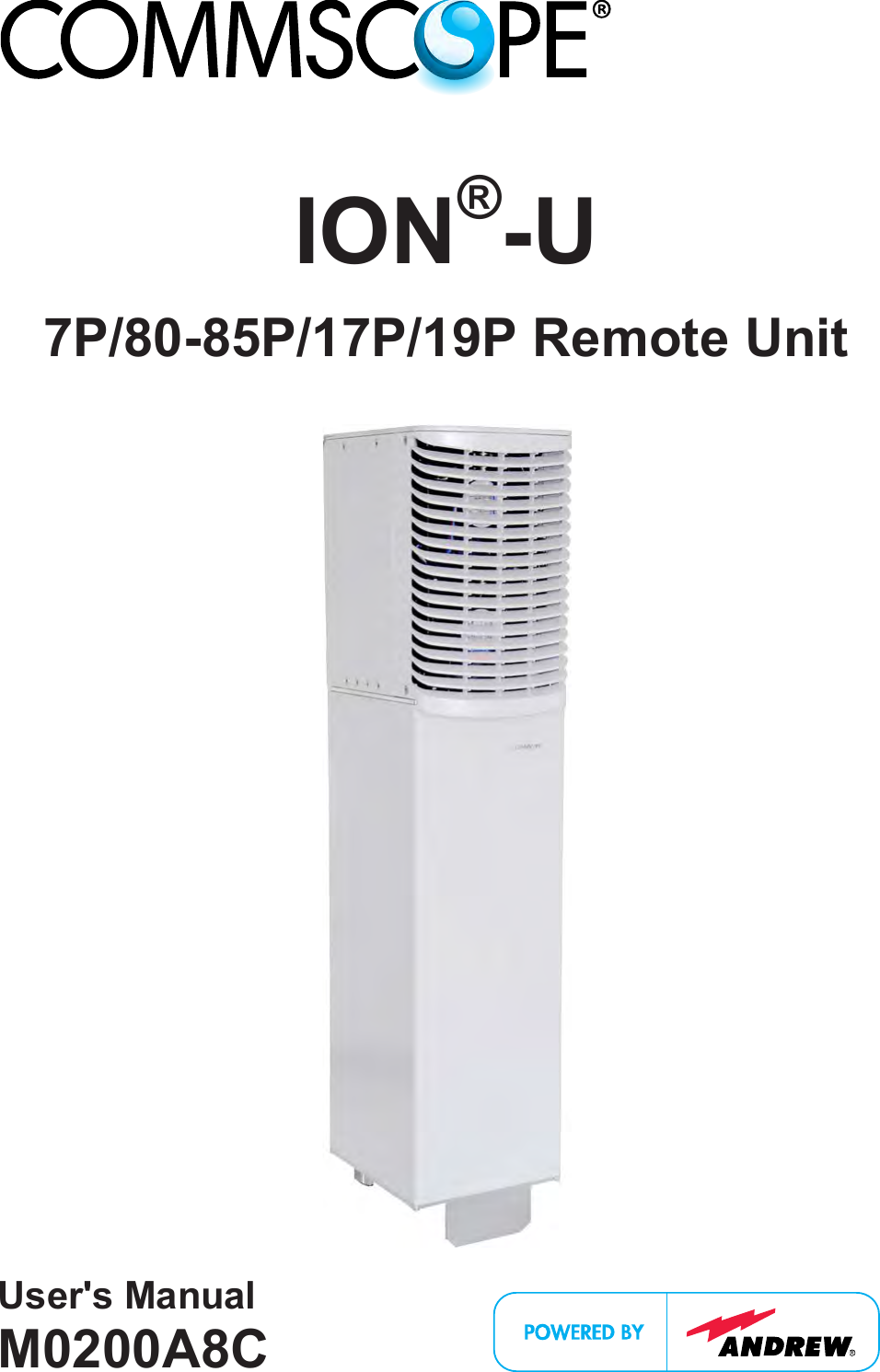      ION®-U 7P/80-85P/17P/19P Remote Unit    User&apos;s Manual M0200A8C  