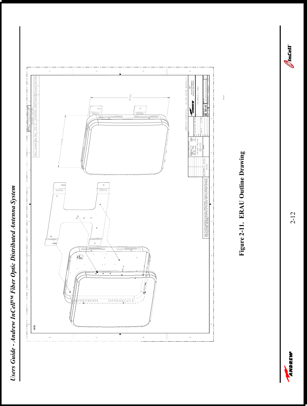 Users Guide - Andrew InCell™ Fiber Optic Distributed Antenna System   2-12    Richardson, Texas 75082-3521ART2601 TELECOM PARKWAY84147  Figure 2-11.  ERAU Outline Drawing  