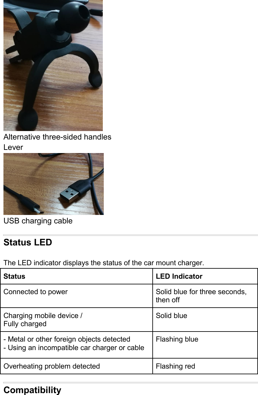     Status LED          Status LED Indicator                               Compatibility