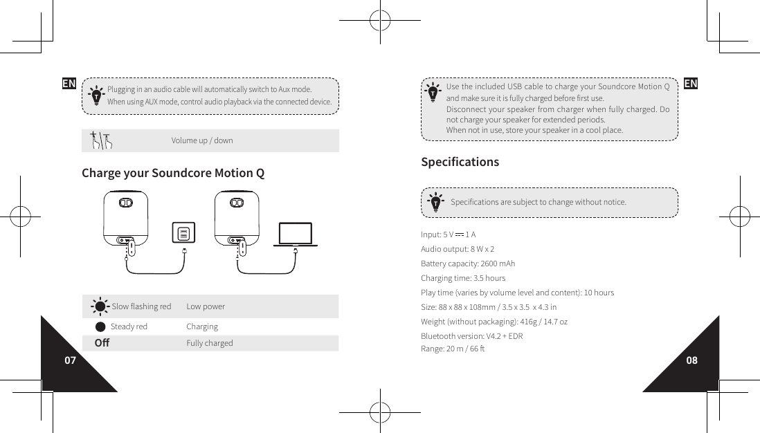 Page 6 of Anker Innovations A3108 Bluetooth Speaker User Manual 