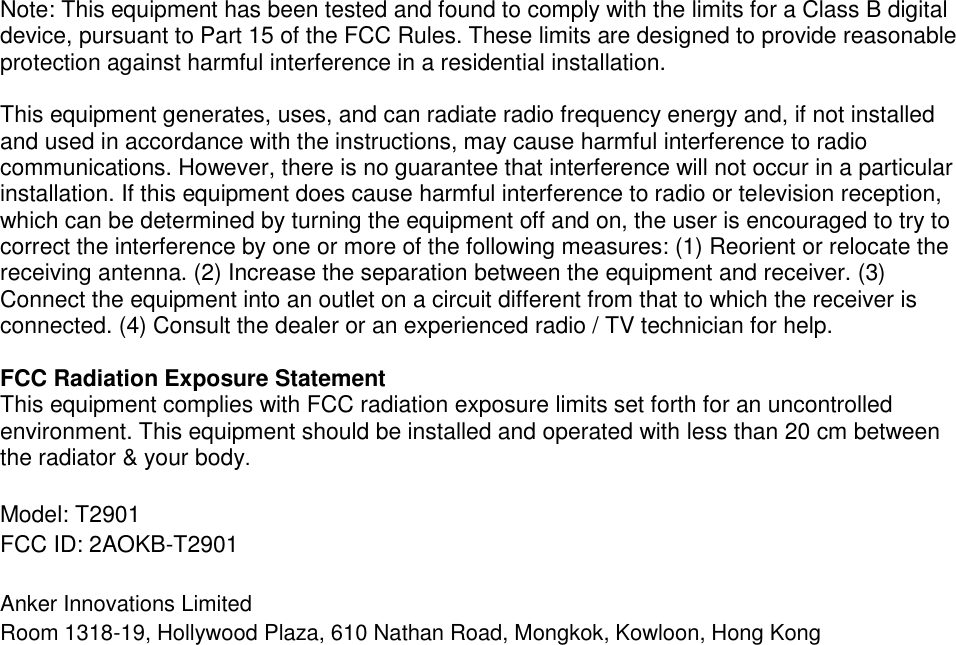 Page 2 of Anker Innovations T2901 Remote Control User Manual Users manual