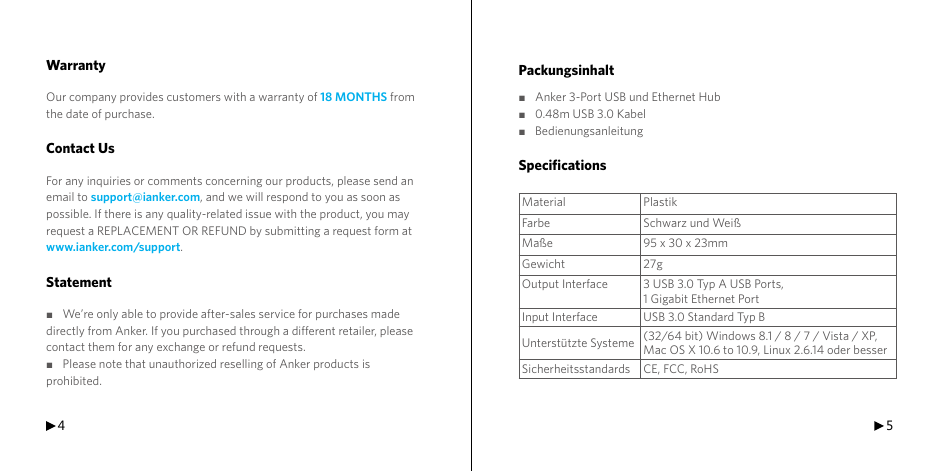 Page 4 of 8 - Anker  Instruction Manual 22B1D753B82EA9F 68ANHUB-U3E1A