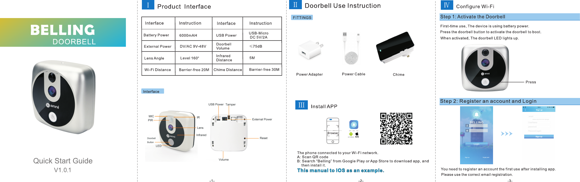 Annidigital Technology ANH311A Video Doorbell User Manual Belling Quick Start Guide anni V1 0 2