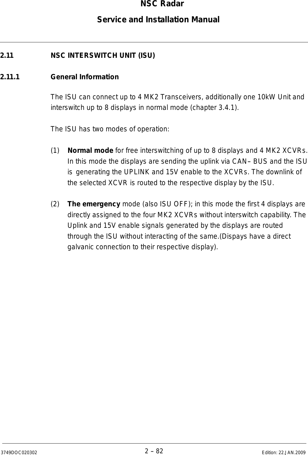 Page 114 of Anschuetz High Seas 9RAN-SUR-25U Marine Radar User Manual Titel