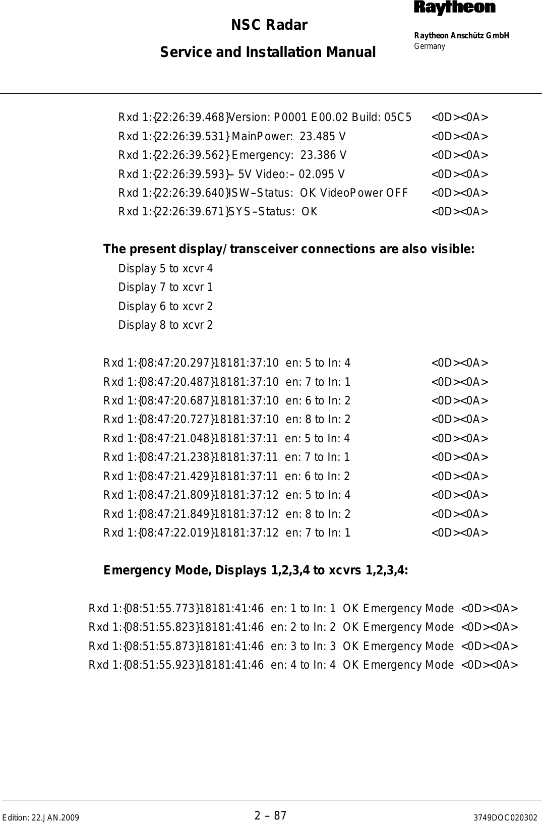 Page 119 of Anschuetz High Seas 9RAN-SUR-25U Marine Radar User Manual Titel