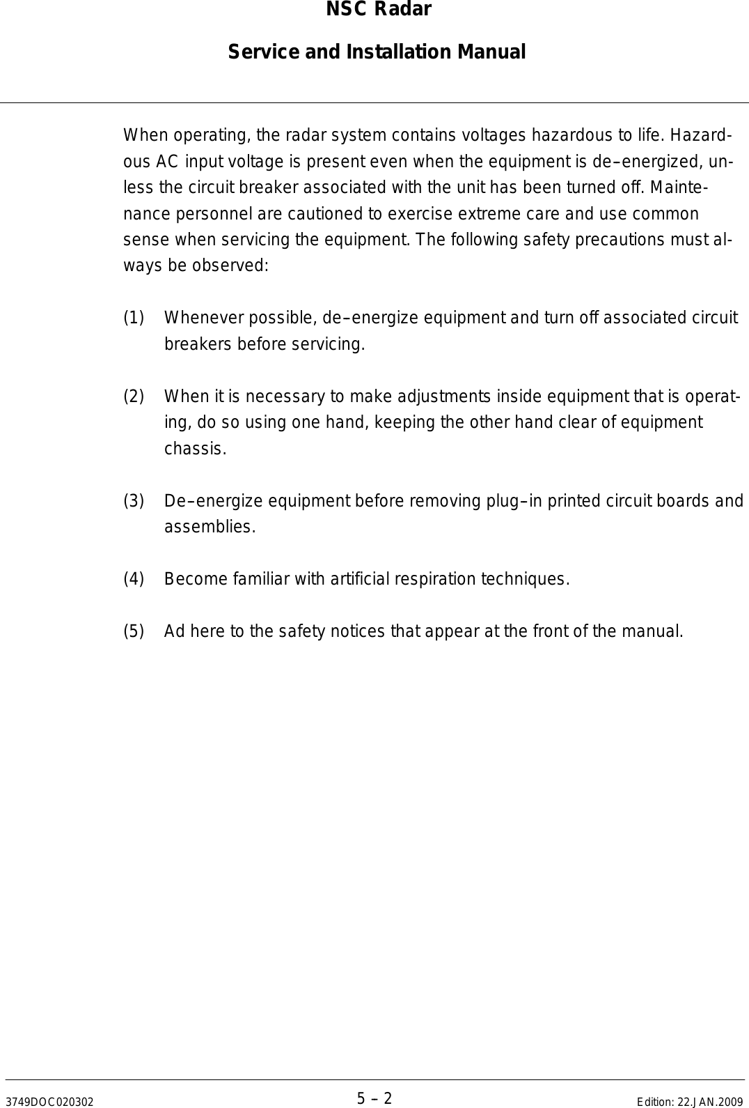 Page 279 of Anschuetz High Seas 9RAN-SUR-25U Marine Radar User Manual Titel