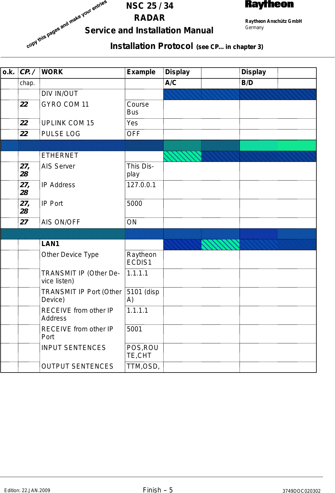 Page 325 of Anschuetz High Seas 9RAN-SUR-25U Marine Radar User Manual Titel