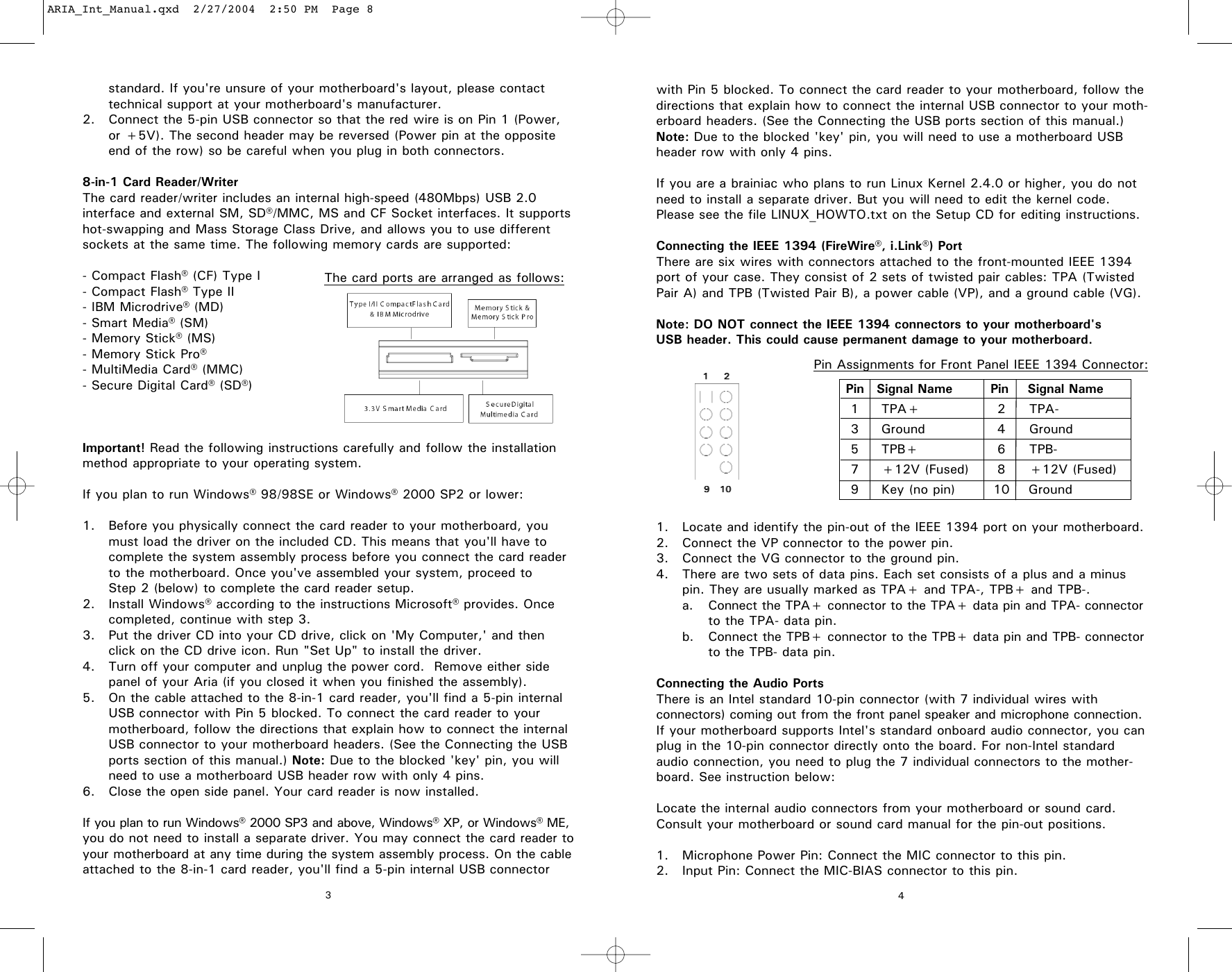Page 3 of 4 - Antec Antec-Ar300-Users-Manual- ARIA_Int_Manual  Antec-ar300-users-manual