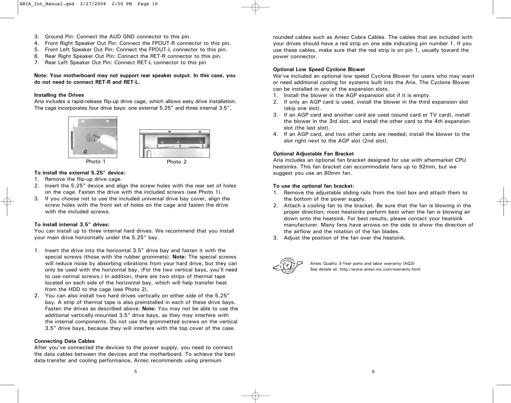 Page 4 of 4 - Antec Antec-Ar300-Users-Manual- ARIA_Int_Manual  Antec-ar300-users-manual