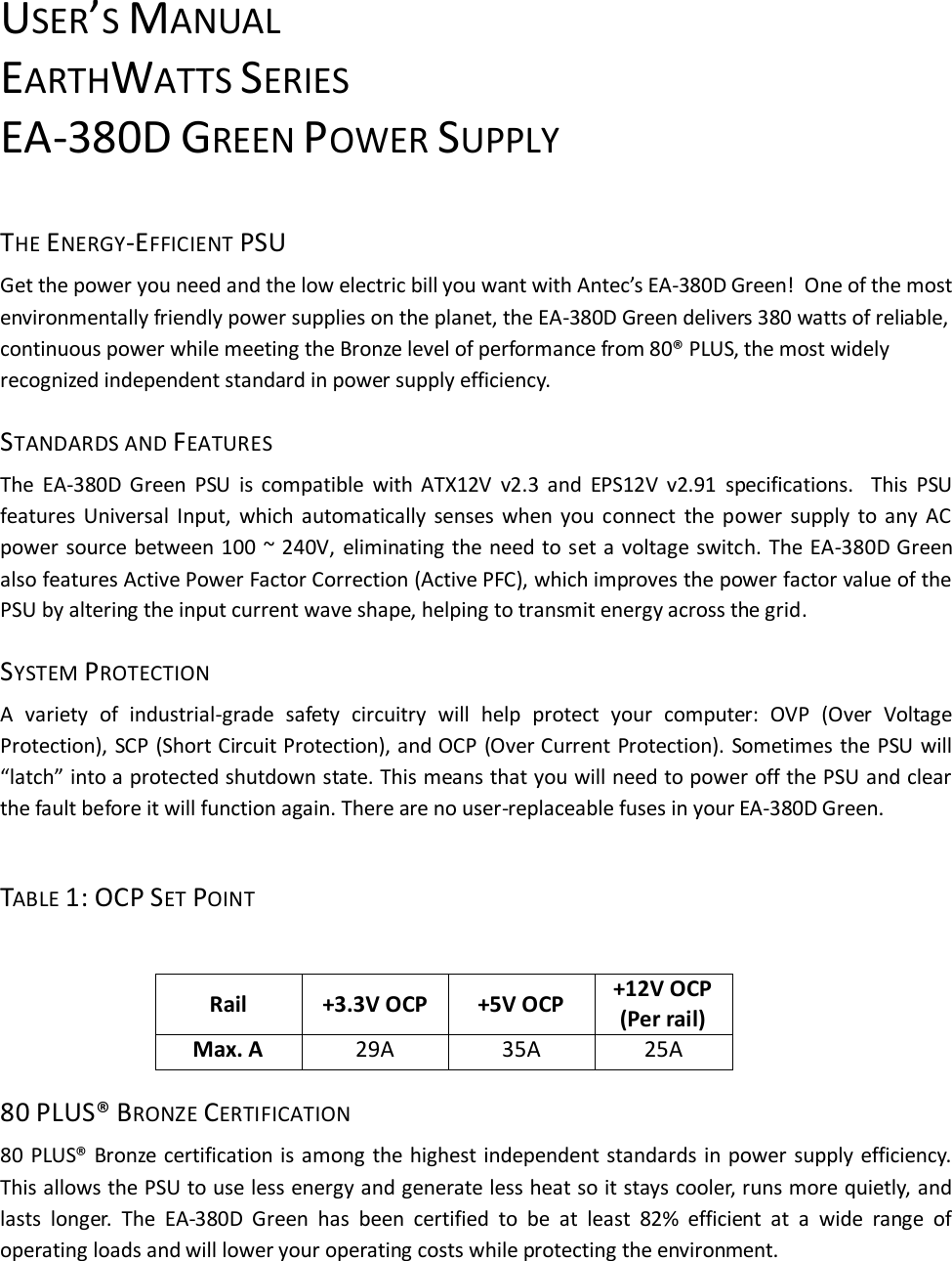 Page 2 of 6 - Antec Antec-Ea-380D-Users-Manual-  Antec-ea-380d-users-manual