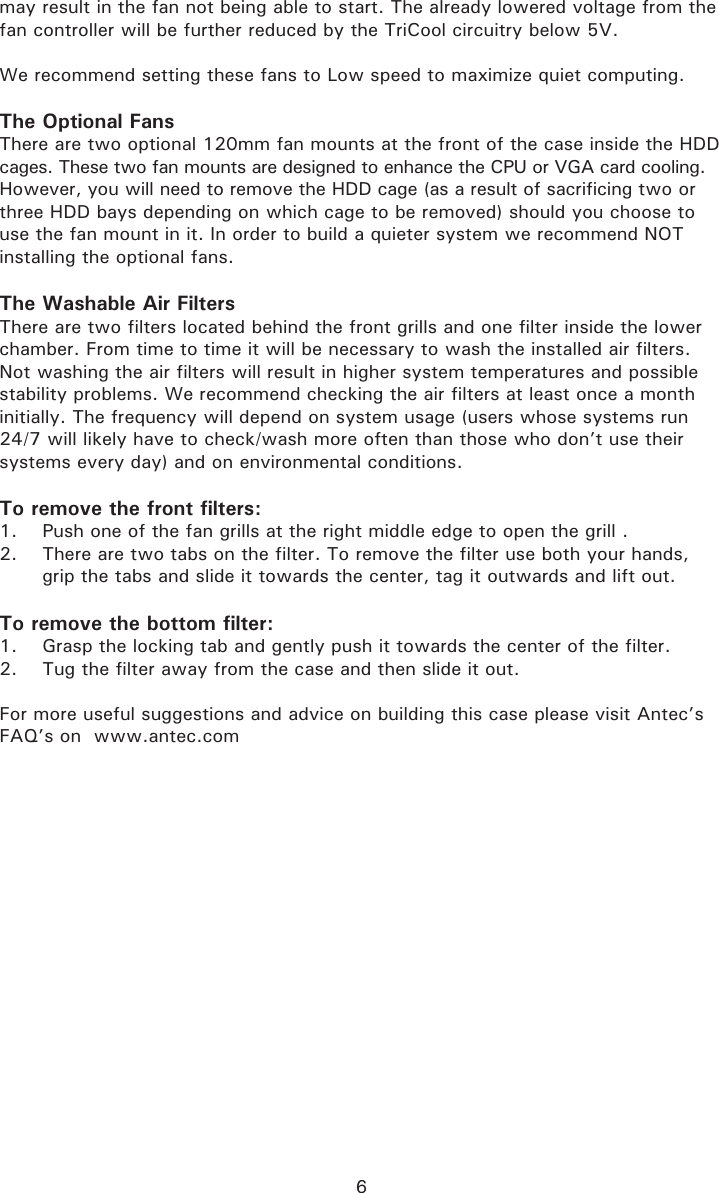 Antec Mini P180 Users Manual P180_P180 White_manual