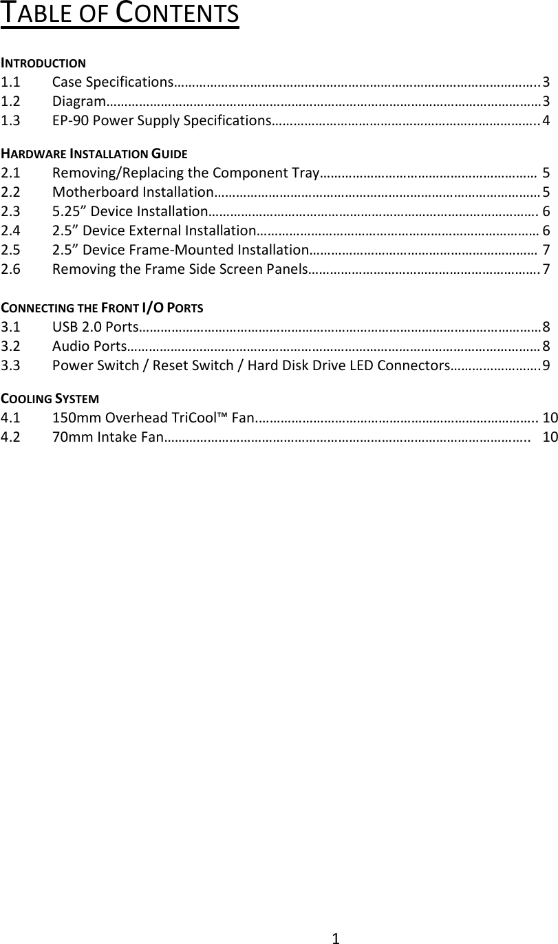 Page 2 of 12 - Antec Antec-Mini-Skeleton-90-Users-Manual Mini Skeleton-90 Manual_EN