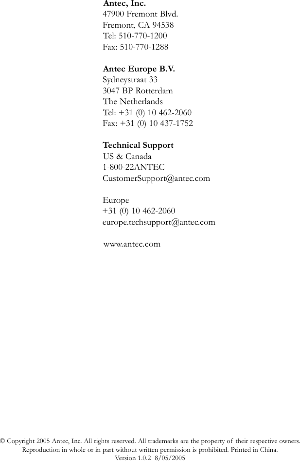 Page 10 of 10 - Antec Antec-P150-Users-Manual- P150_manual_ok Antec-p150-users-manual