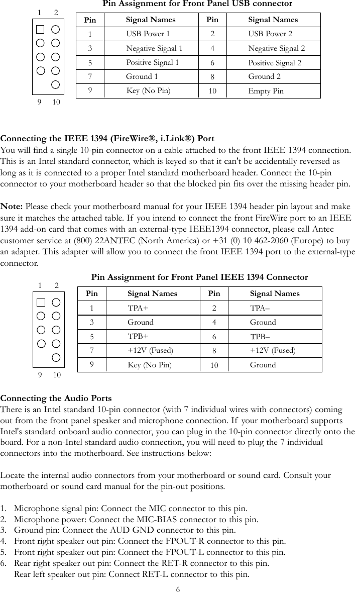 Page 6 of 10 - Antec Antec-P150-Users-Manual- P150_manual_ok Antec-p150-users-manual