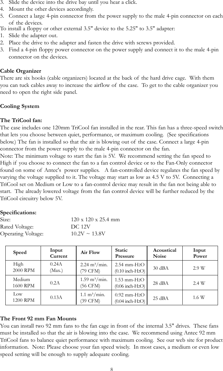 Page 8 of 10 - Antec Antec-P150-Users-Manual- P150_manual_ok Antec-p150-users-manual